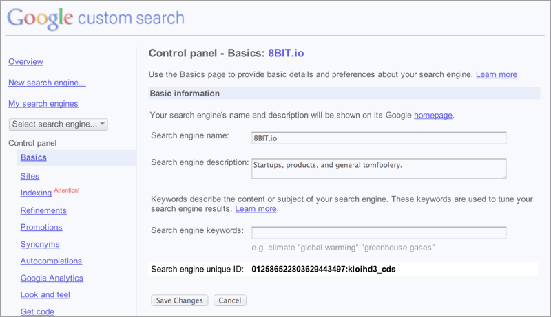 Standard Theme Widgets - Google Custom Search